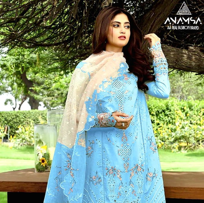 Anamsa 494 Rayon Cotton Designer Pakistani Suits Wholesale Market in Surat